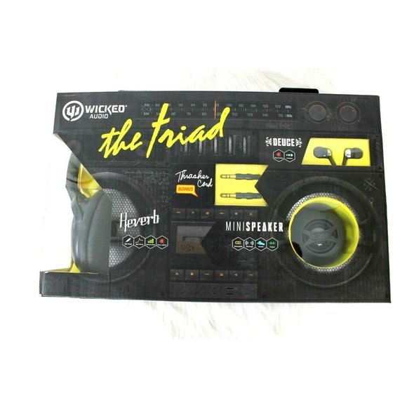New Wicked Audio Headphones Set The Triad Earbuds Thrasher Cord Speaker in Box - Picture 1 of 5